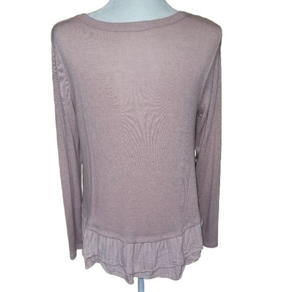 Le Lis Women's Sz Small Pretty Pink Ruffled Top Made in the USA - Picture 3 of 5